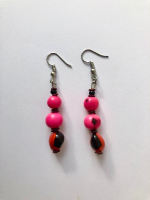 Boucles d'oreilles tombante Rose