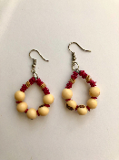 Boucles d'oreilles  Rose et blanche 