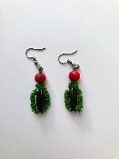 Boucles d'oreilles Noir et Verte