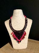Collier mauve et rose