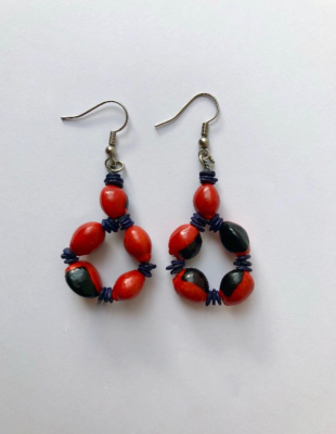Boucles d'oreilles Noir et Rouge