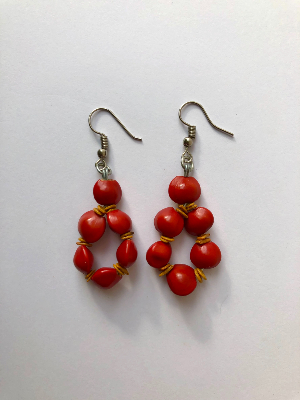 Boucles d'oreilles Rouge et Jaune