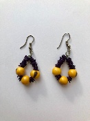 Boucles d'oreilles Jaune et mauve