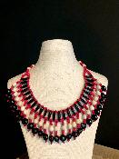 Collier rose et blanc