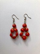 Boucles d'oreilles Rouge et Jaune