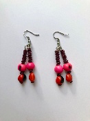 Boucles d'oreilles Rose et Mauve